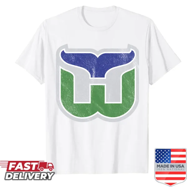 Vintage Hartford Whalers shirt with worn logo design