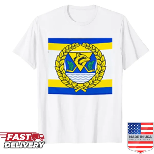 Illustrative shirt featuring hockey graphics