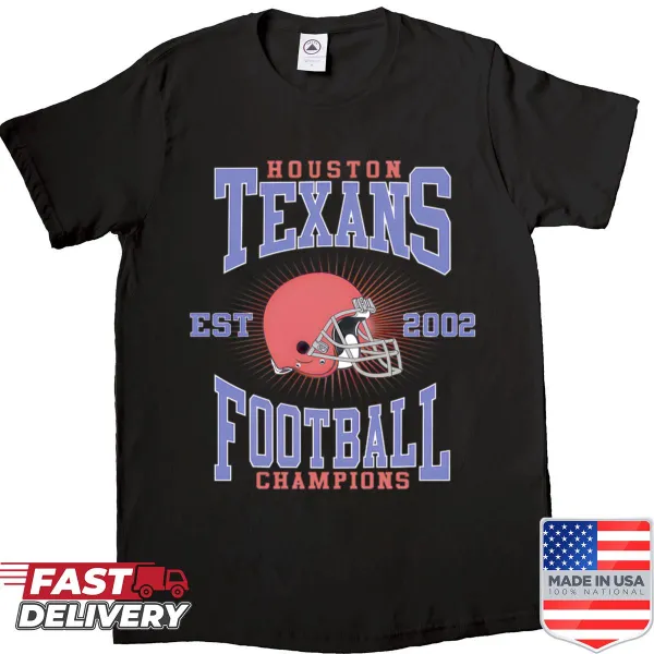 Vintage style Houston Football Champions tee honoring 2002