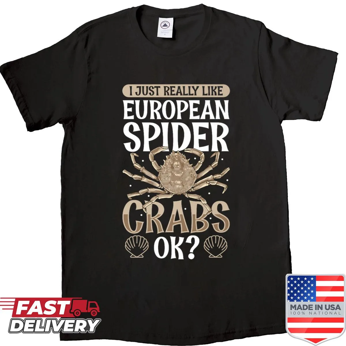 Graphic shirt featuring European spider crab