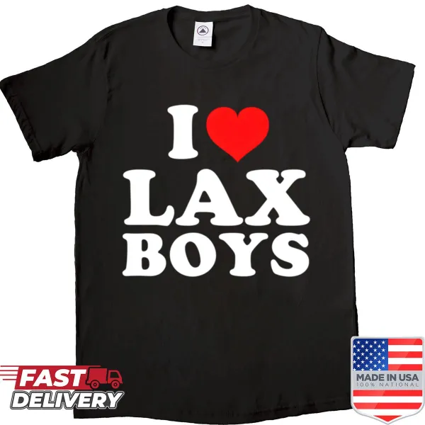 Simple t-shirt expressing love for lacrosse with the phrase 'I Love Lax'
