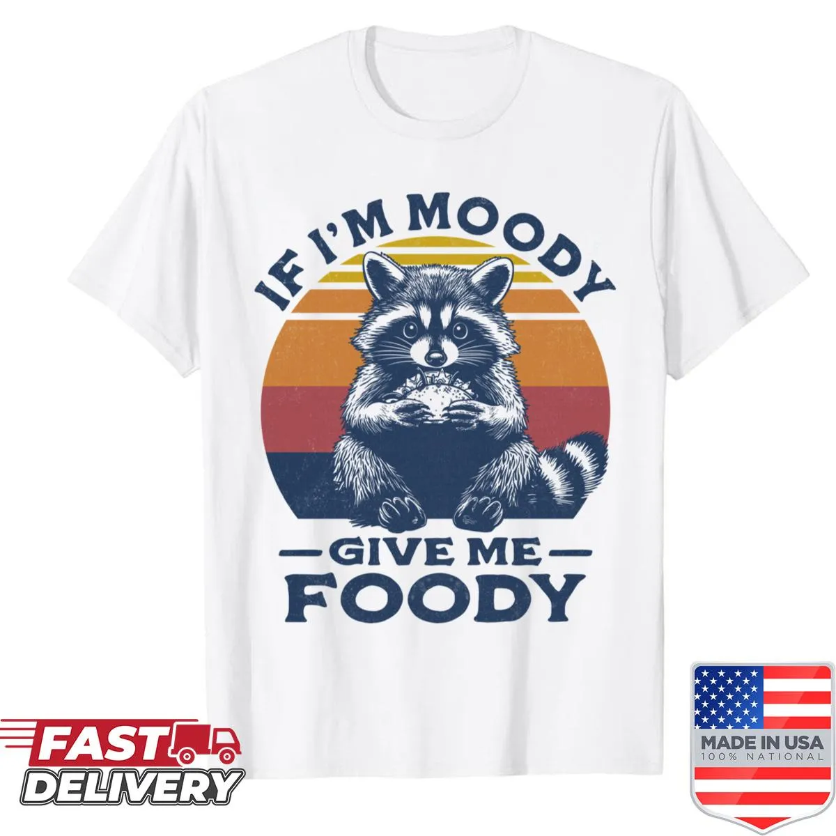 Funny taco-loving raccoon shirt with playful phrase about food