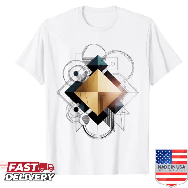 Artistic shirt with hand-drawn geometric shapes design