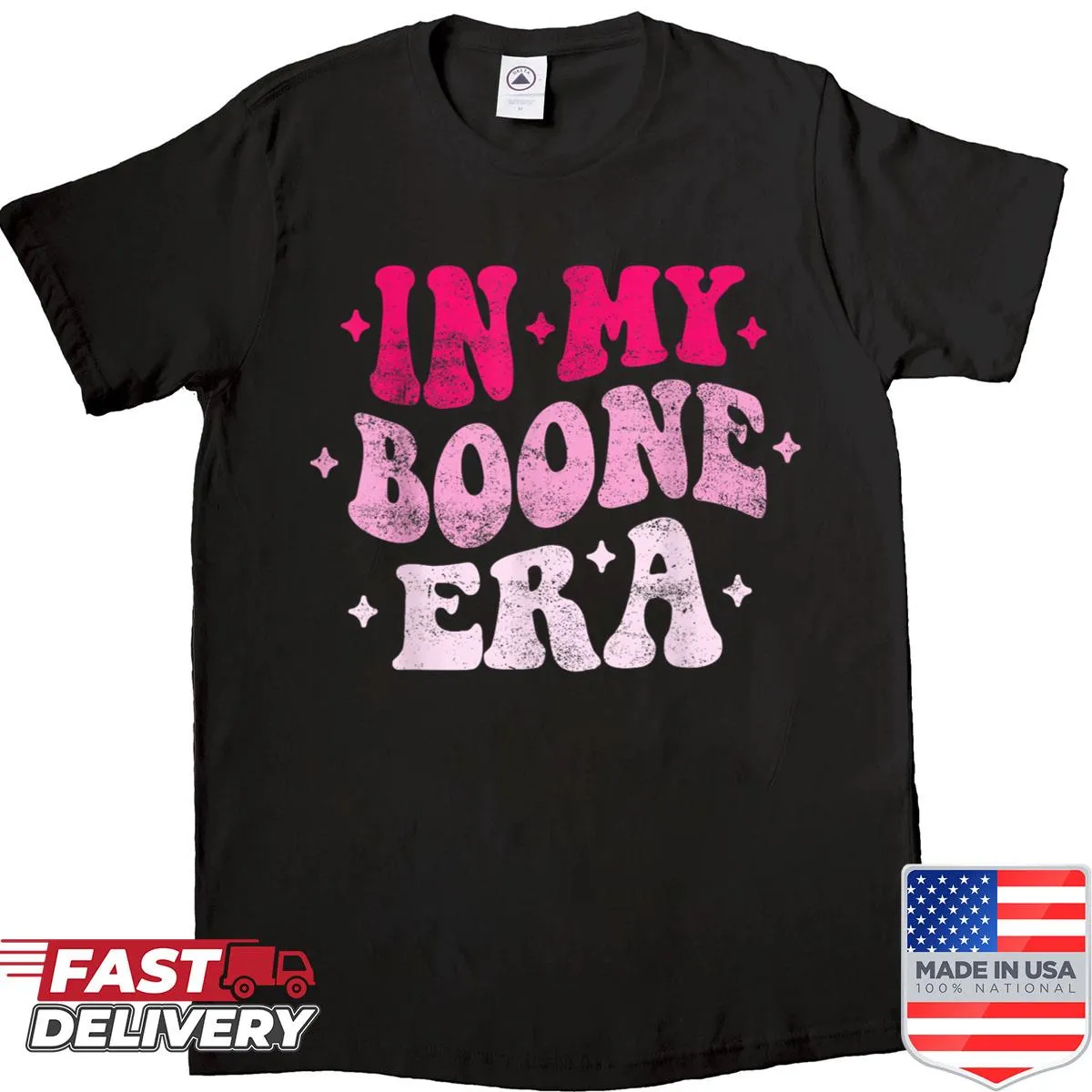 Playful shirt with a humorous phrase about 'Boone Era'.