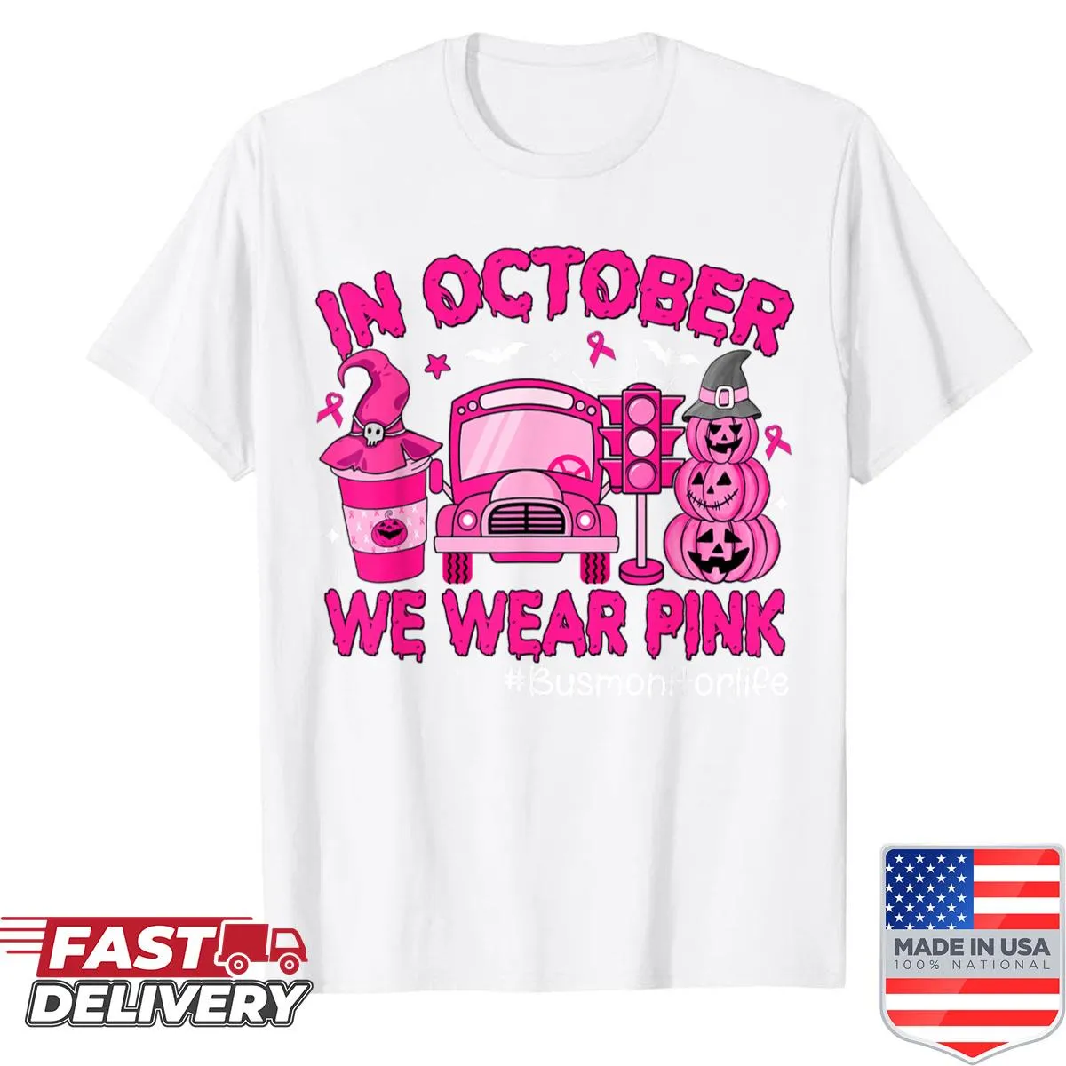 Breast cancer awareness shirt with supportive message for October