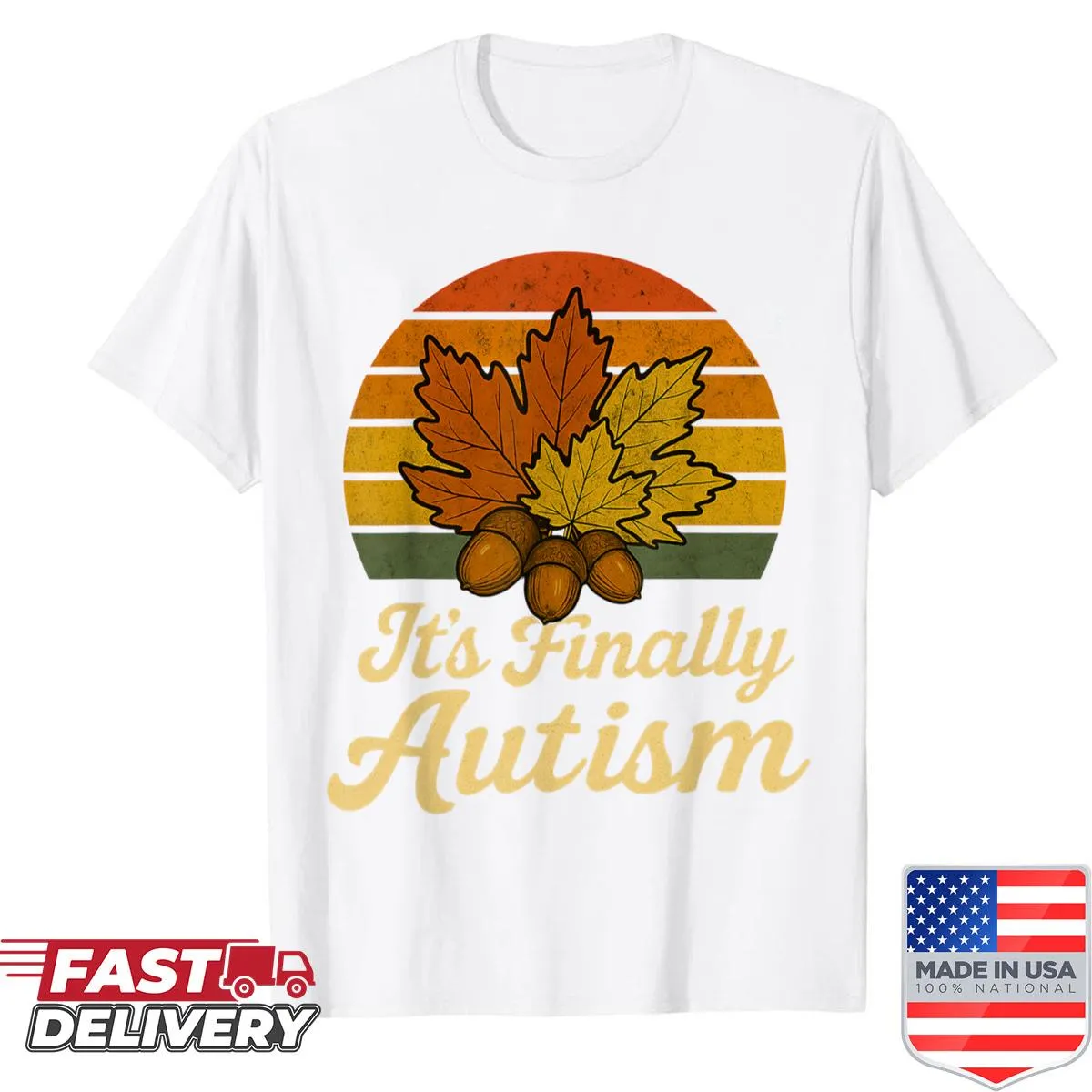 Retro vintage shirt celebrating Autism Awareness in autumn