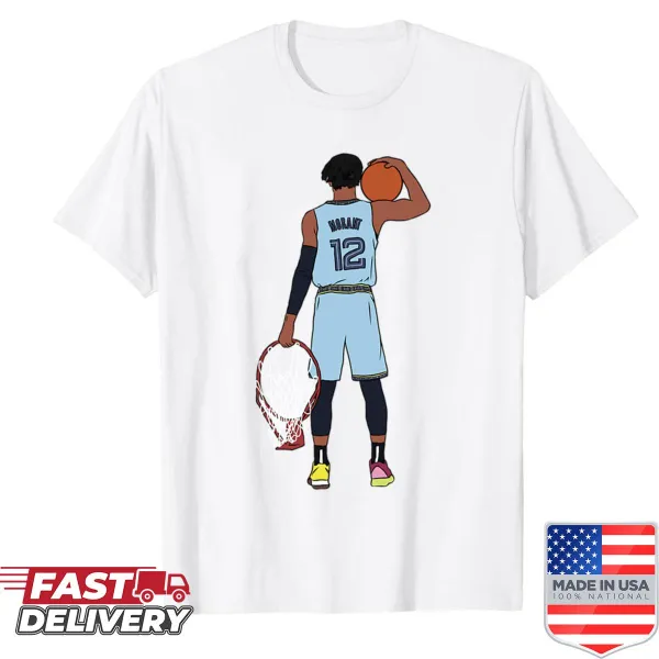 Basketball player dunking with Ja Morant name