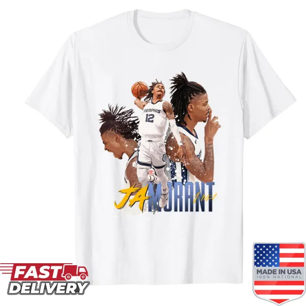 Shirt featuring Ja Morant's name with Memphis Grizzlies branding