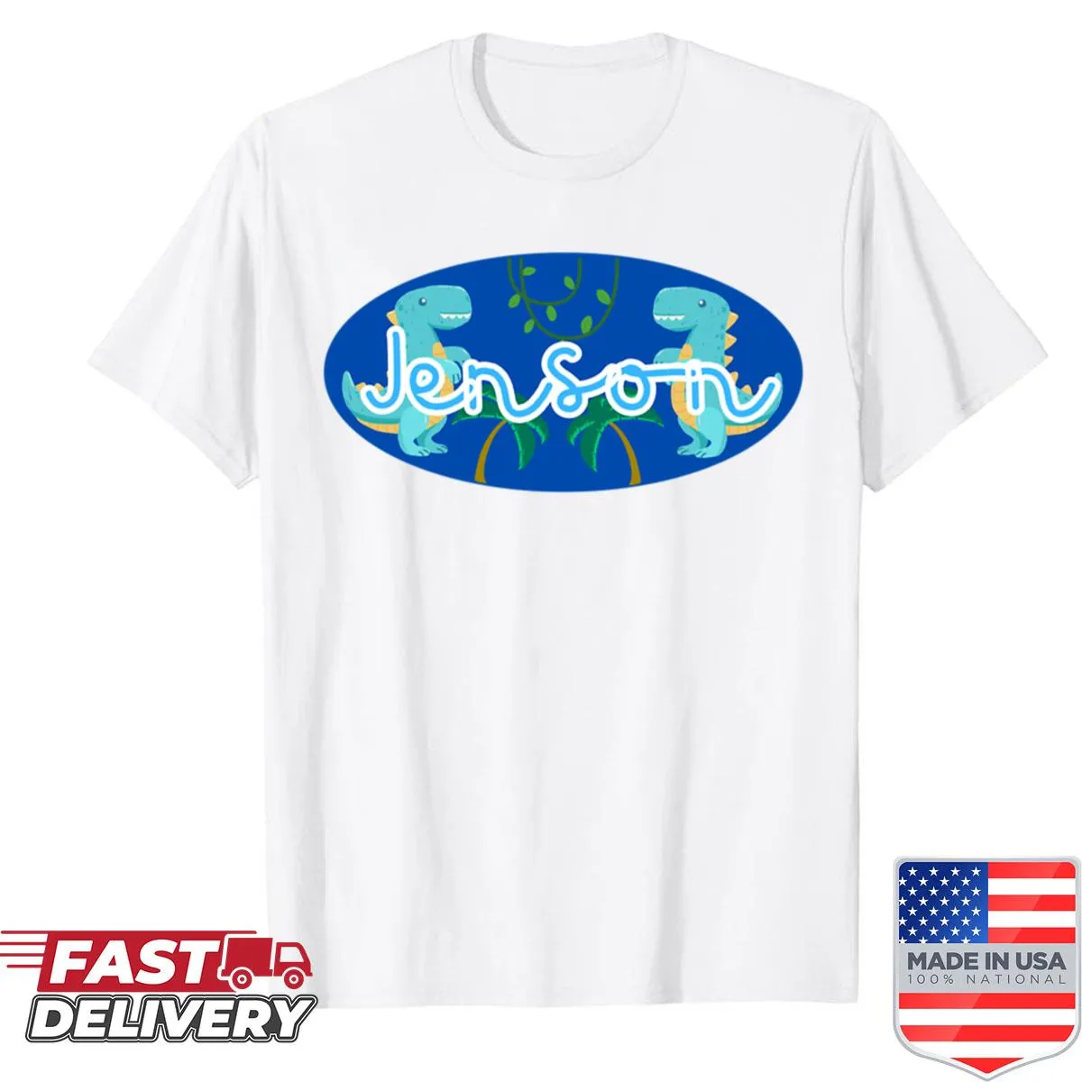 Shirt with a personalized name plaque design for Jenson