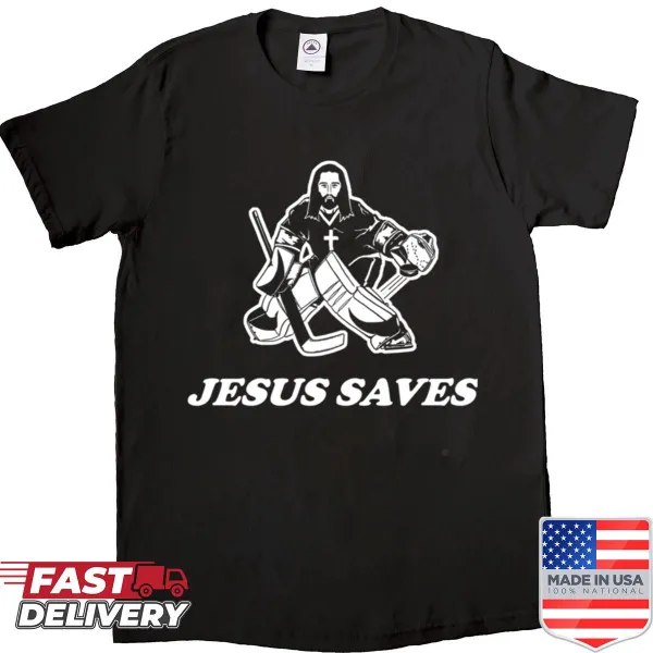 Illustration of a hockey goalie with a faith message on a shirt.