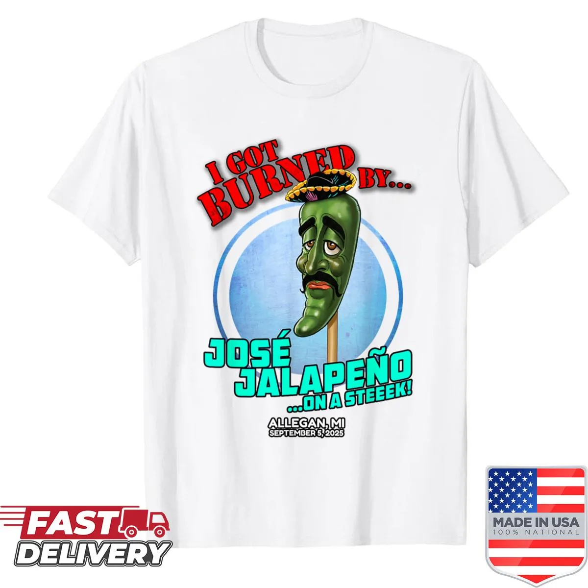 Funny shirt with the phrase Jose Jalapeno On A Stick