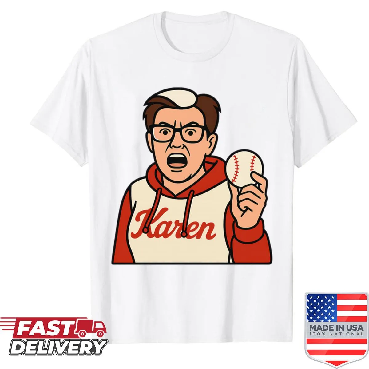 Funny shirt depicting a humorous meltdown at a ballpark