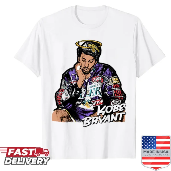 Angel design honoring Kobe Bryant on a shirt