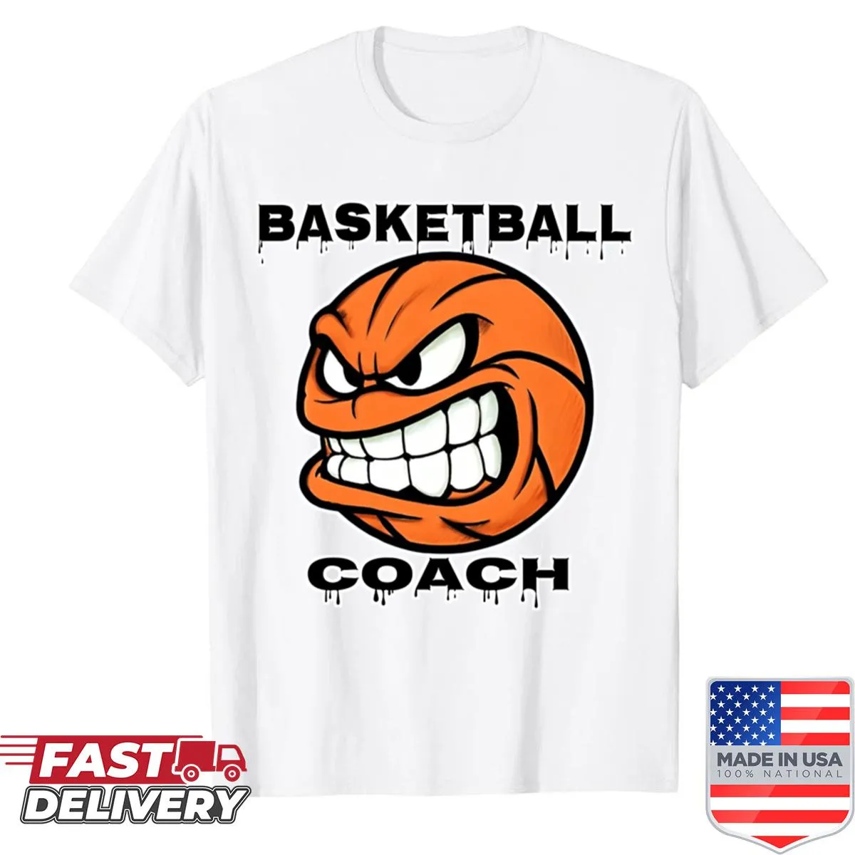 Motivational sports typography shirt honoring legendary basketball coaches.