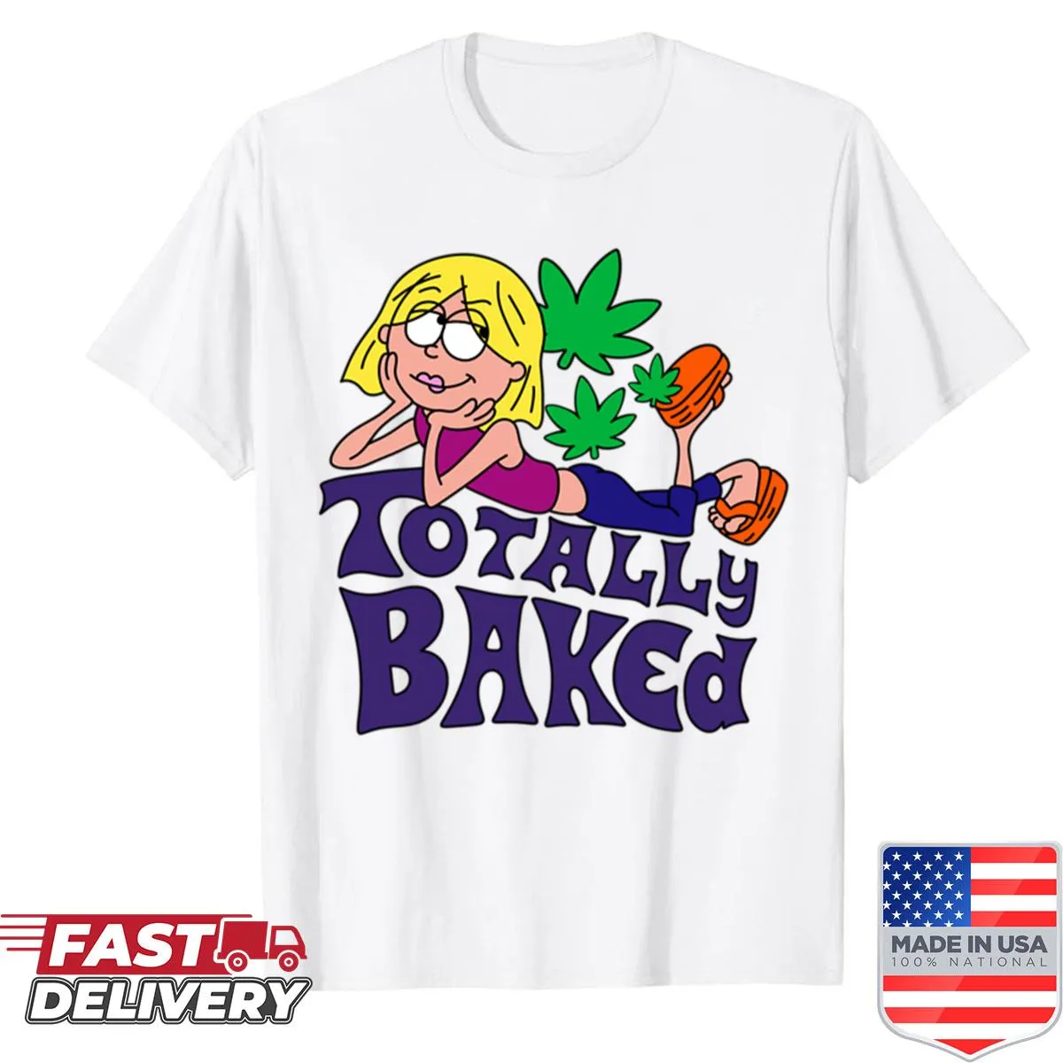 Humorous shirt featuring Lizzie Mcguire and stoner-themed typography