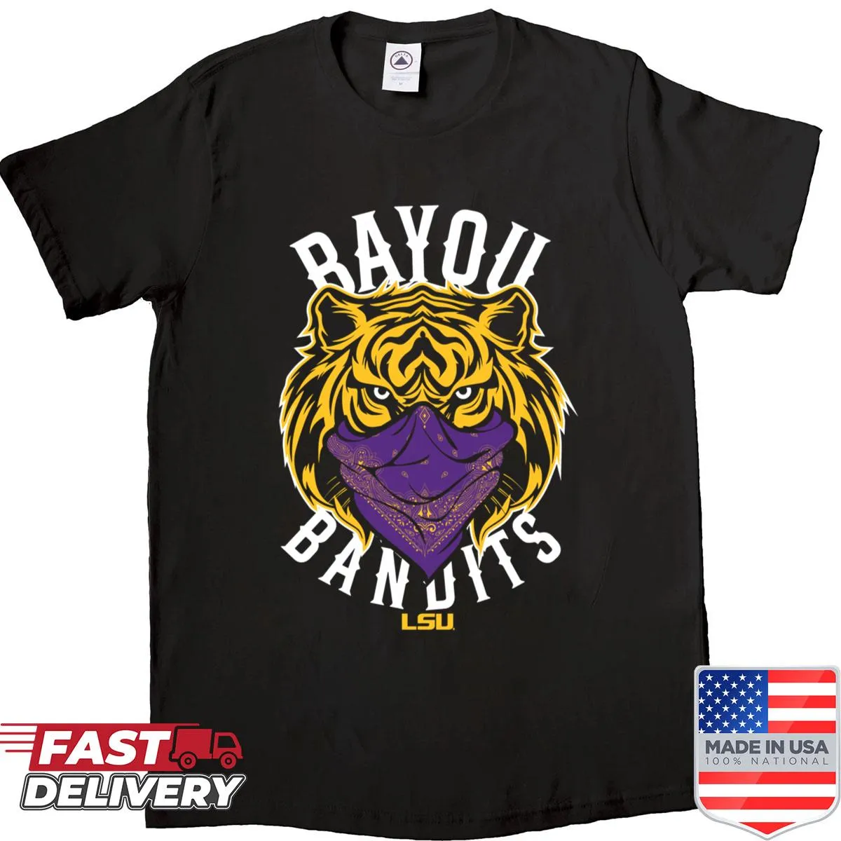 LSU Tigers football Bayou Bandits graphic T-shirt
