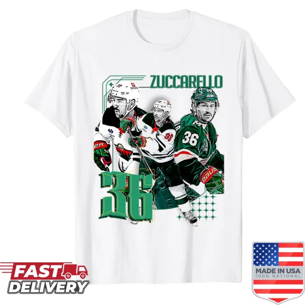 Illustration of M. Zuccarello, perfect for hockey fans.