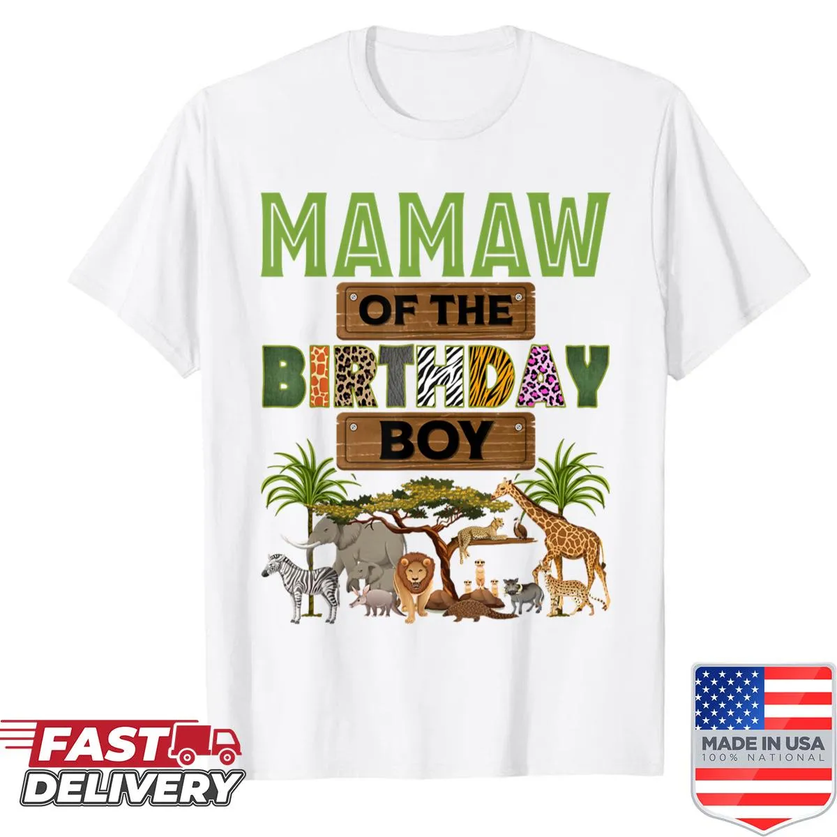 Cute safari theme shirt for grandmothers celebrating a birthday