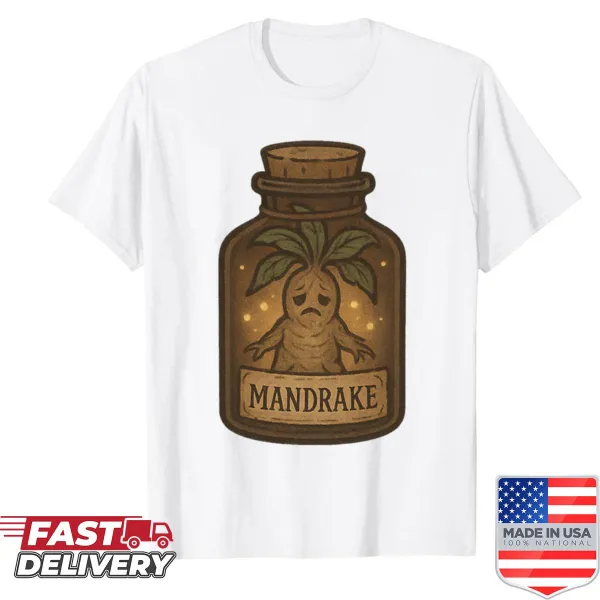 Mandrake apothecary jar illustration on shirt