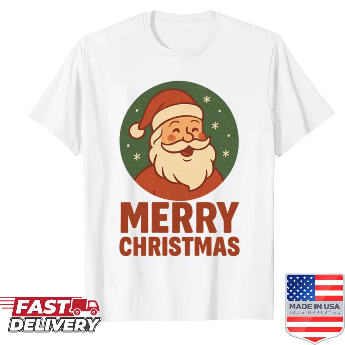 Vintage Santa Claus Christmas shirt with retro design