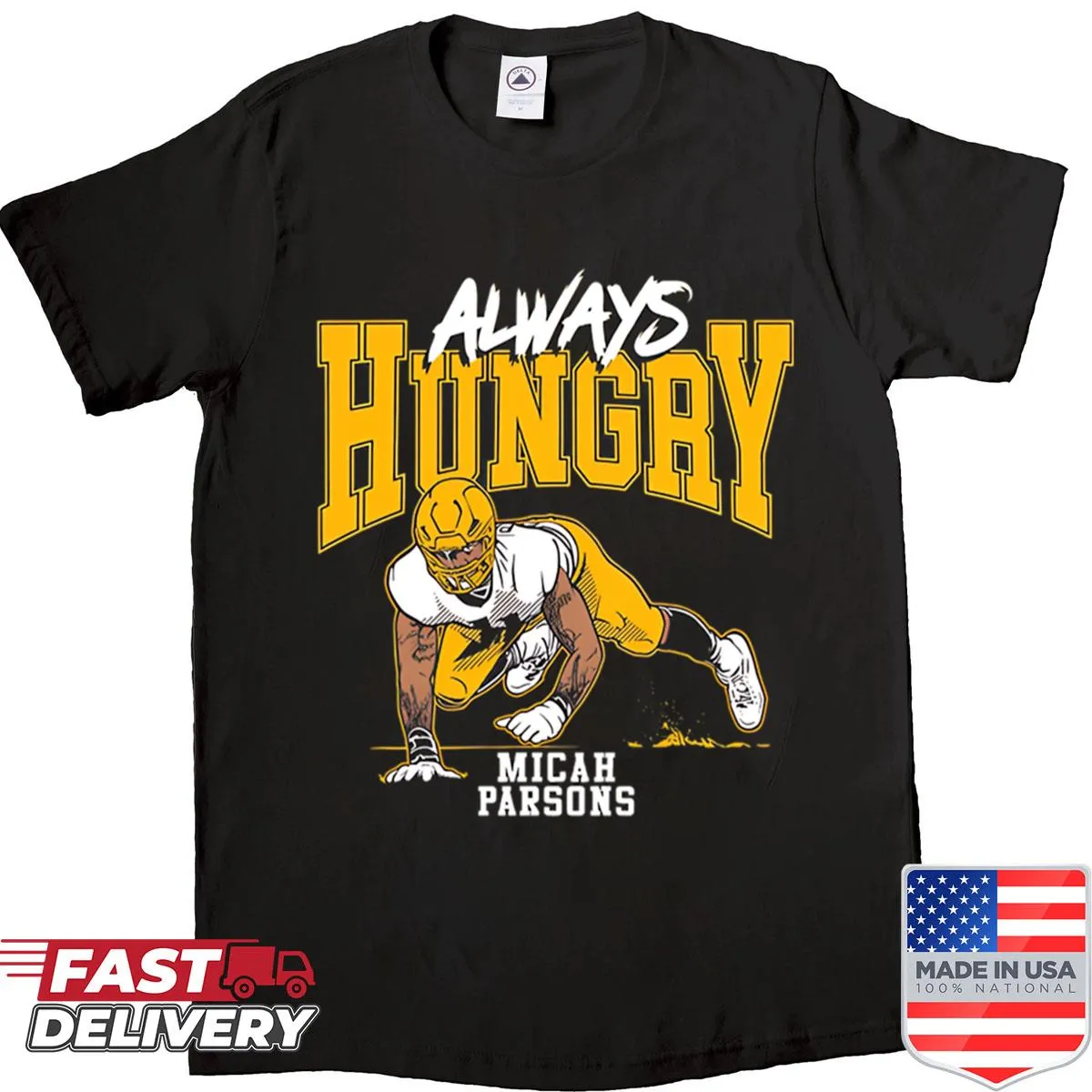 Funny shirt with 'Micah Parsons Always Hungry' graphic