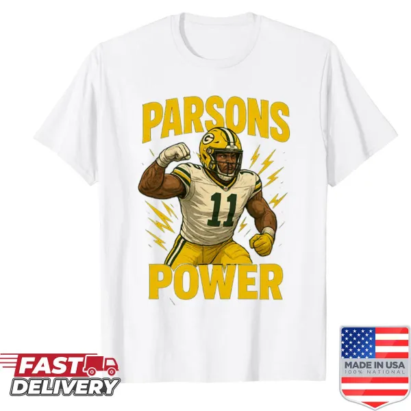 Cartoon style shirt featuring Micah Parsons and Green Bay Packers
