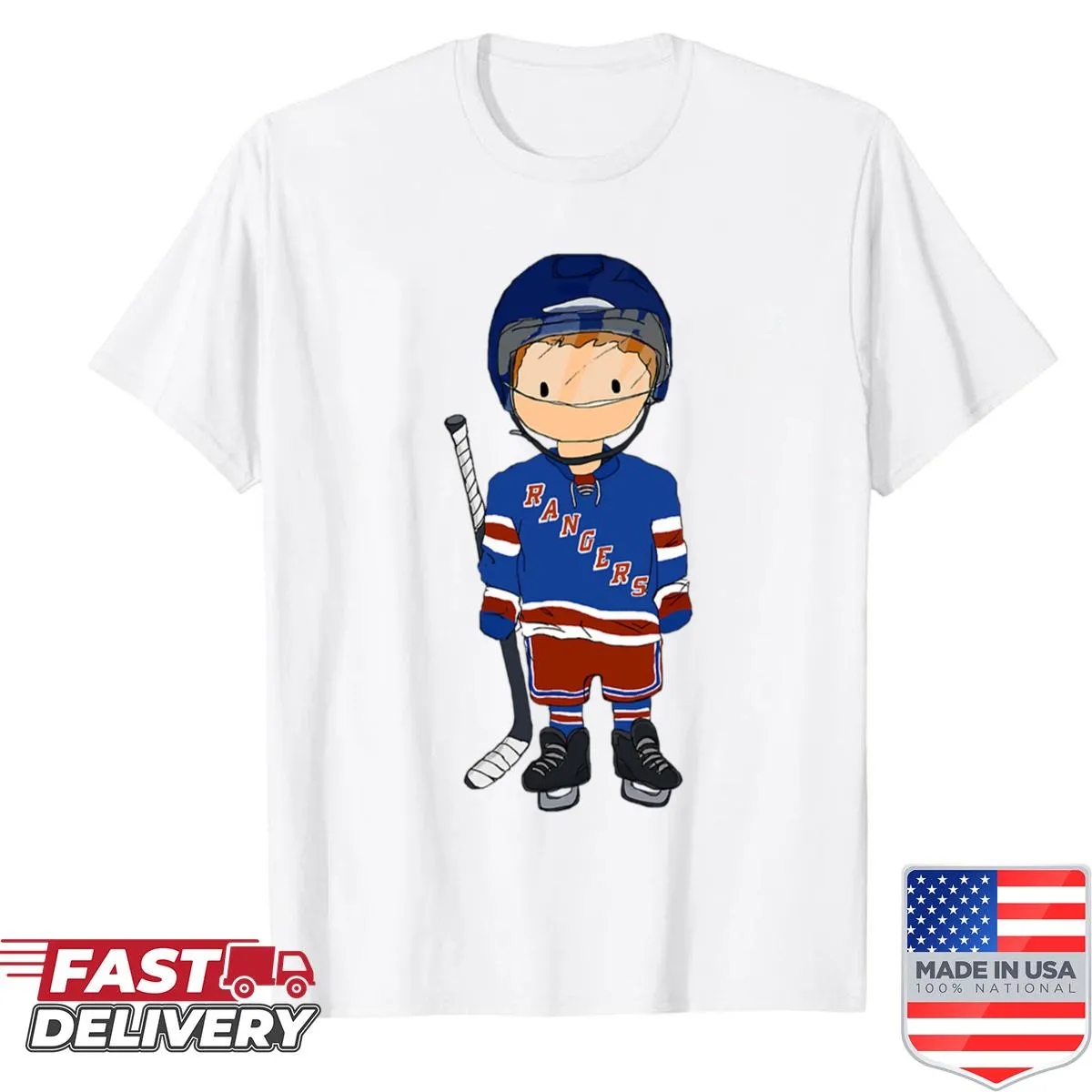Mini Rangers hockey player jersey shirt for kids.