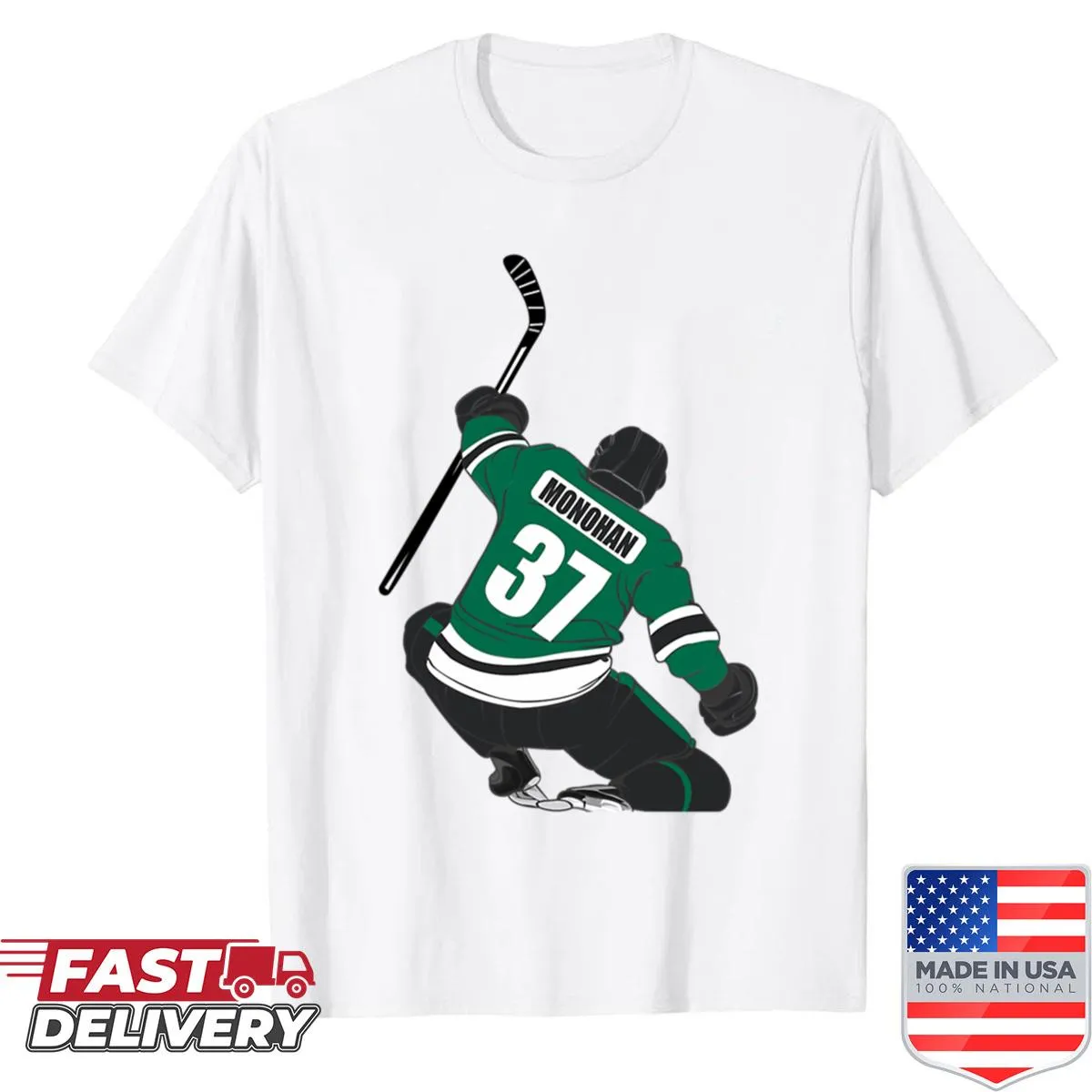 Oversized hockey shirt featuring Monahan 37 graphics