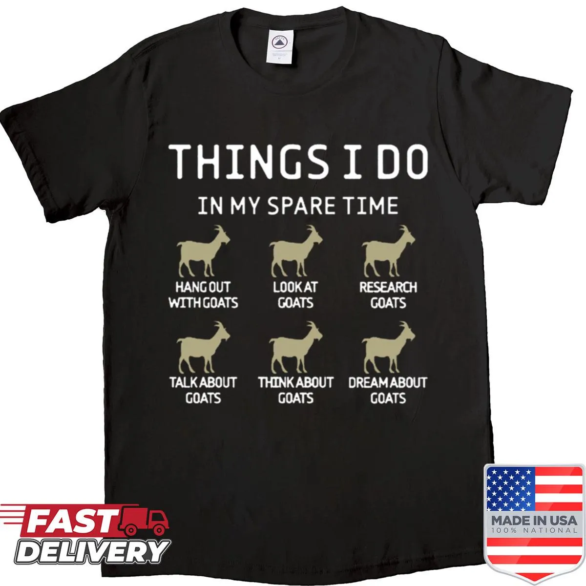 Retro shirt for kids featuring goats and playful text