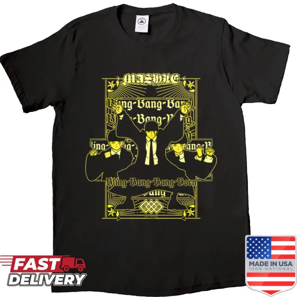 Shirt with bold 'Muscles Triumph Over Magic' typography