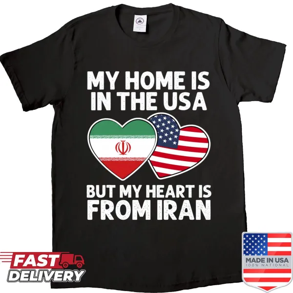Pride T-shirt with USA and Iran flag illustration