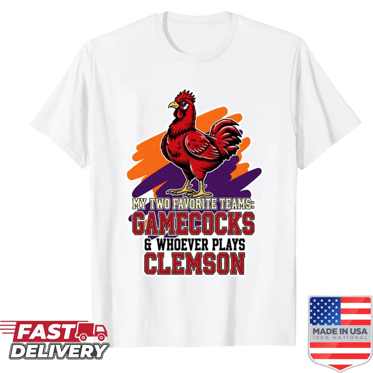 Humorous shirt with sports rivalry phrase about Gamecocks and Clemson