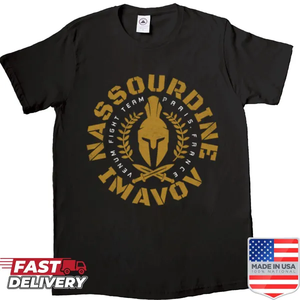Stylized MMA graphic shirt featuring Nassourdine Imavov
