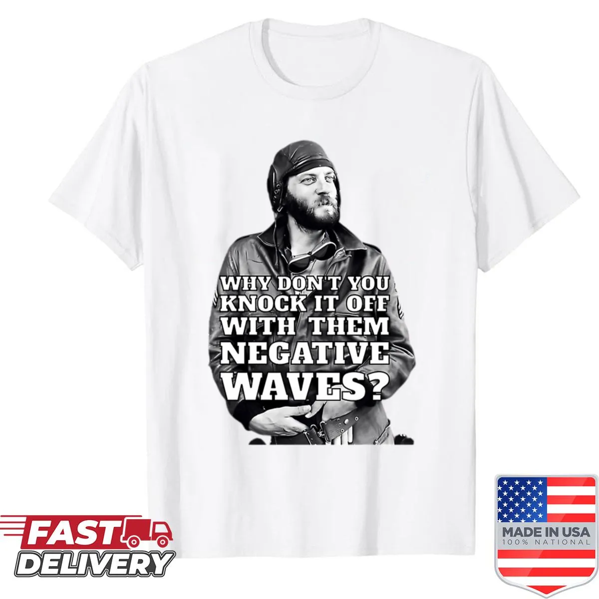 Shirt featuring Donald Sutherland as Oddball from Kelly's Heroes in a playful graphic