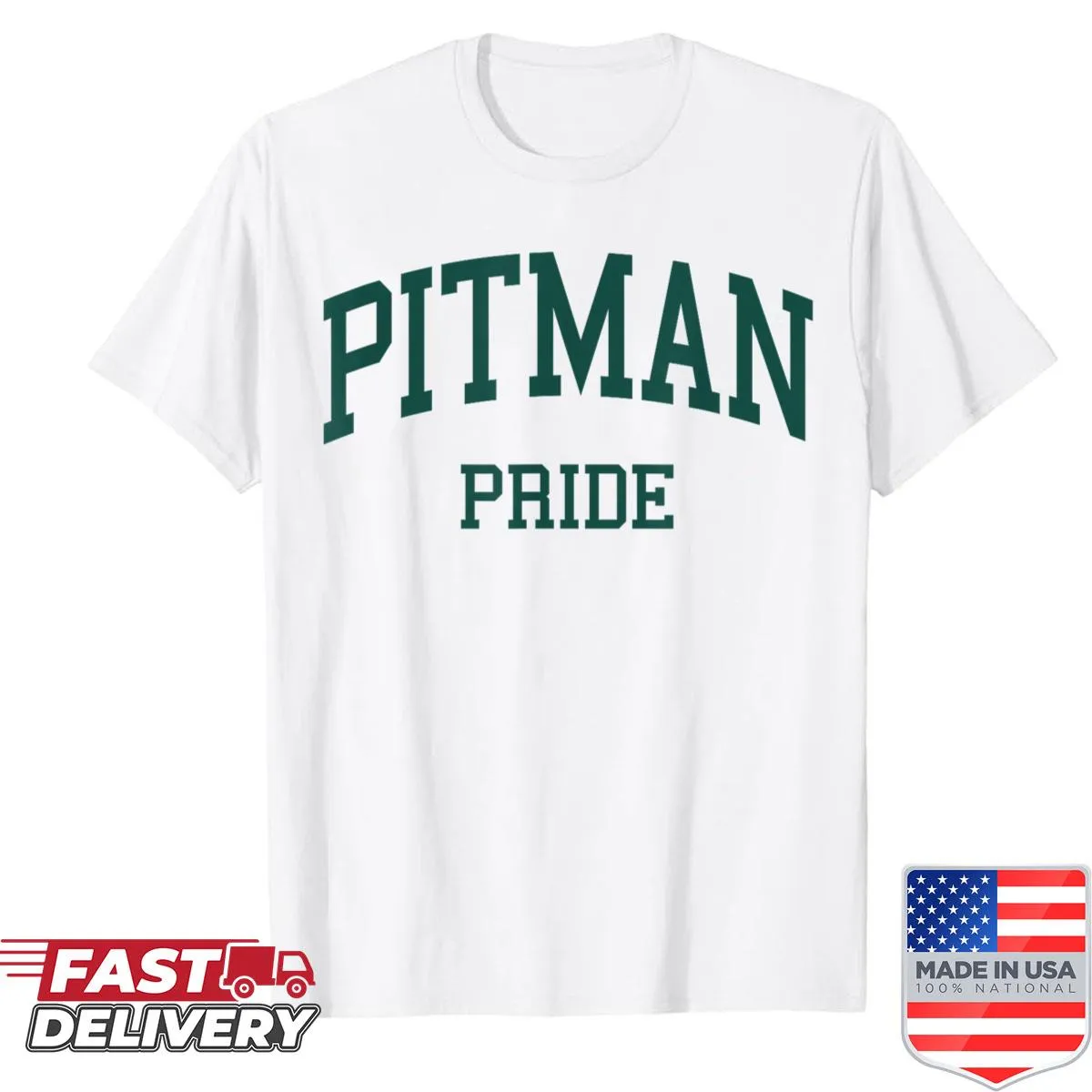 Retro Pitman High School shirt featuring classic fonts and graphics
