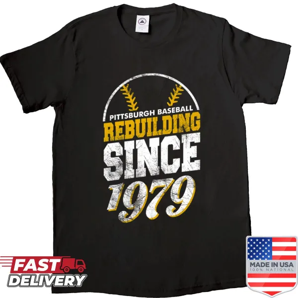 Pittsburgh baseball-themed shirt with skyline and baseball graphic