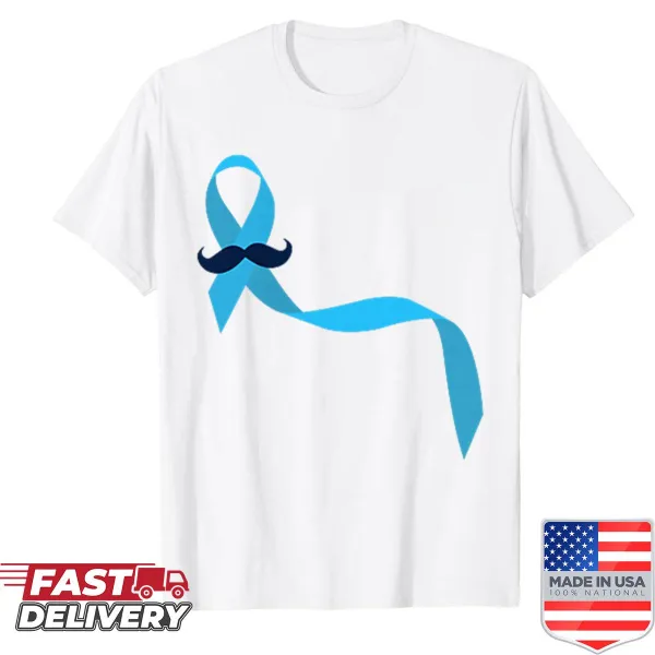 Prostate cancer awareness shirt with important facts in clear typography