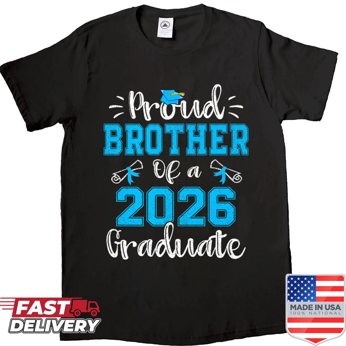 Text Proud Brother Of A 2026 Graduate in bold typography