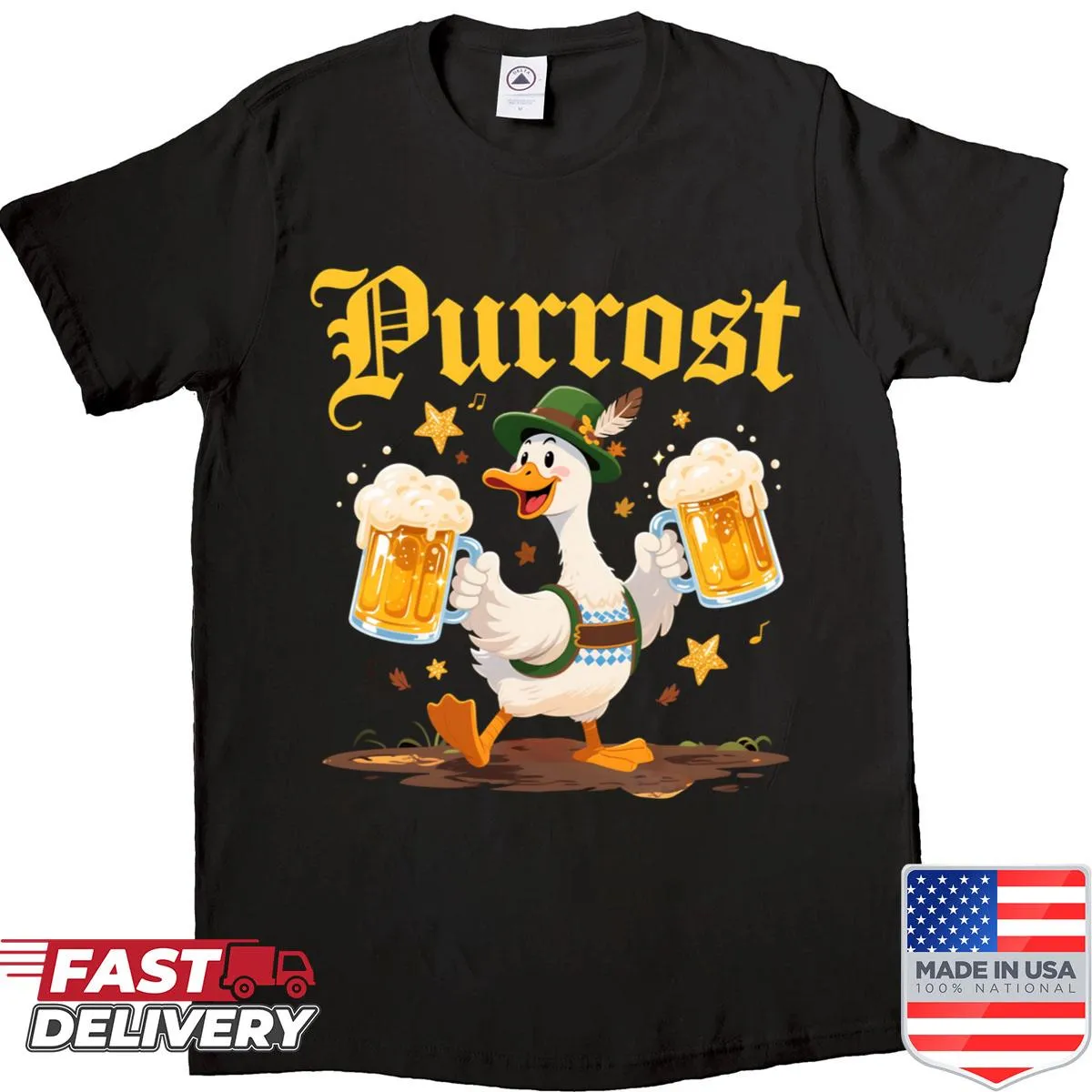 T-shirt with the playful phrase 'Purrost Goose' for Oktoberfest