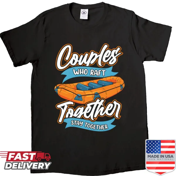 Shirt celebrating rafting with bold typography