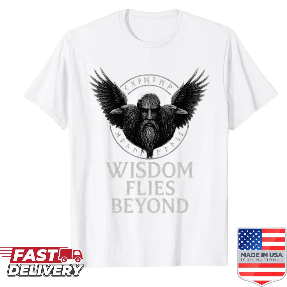 Illustration of Odin's raven symbolizing wisdom in Norse mythology