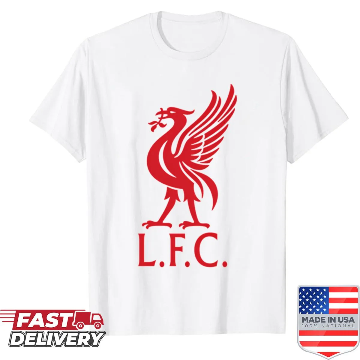 Oversized shirt with Liverpool FC bird emblem