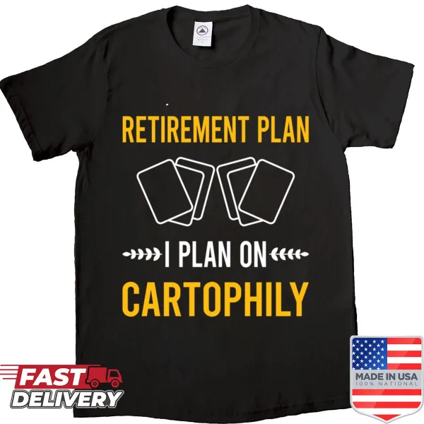 Funny cardistry retirement plan shirt with playful typography