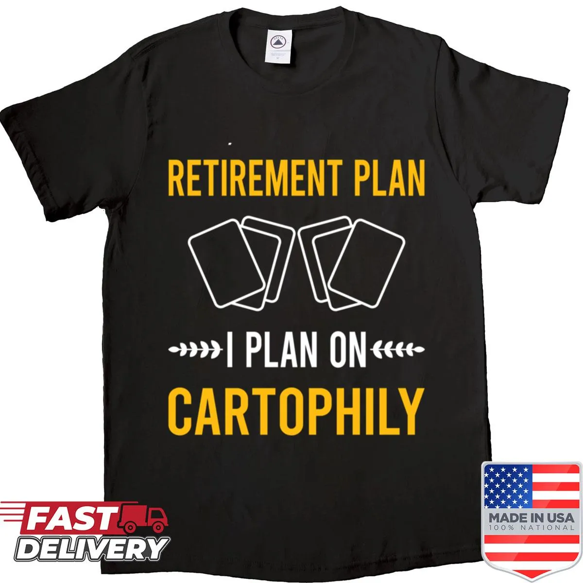 Funny cardistry retirement plan shirt with playful typography