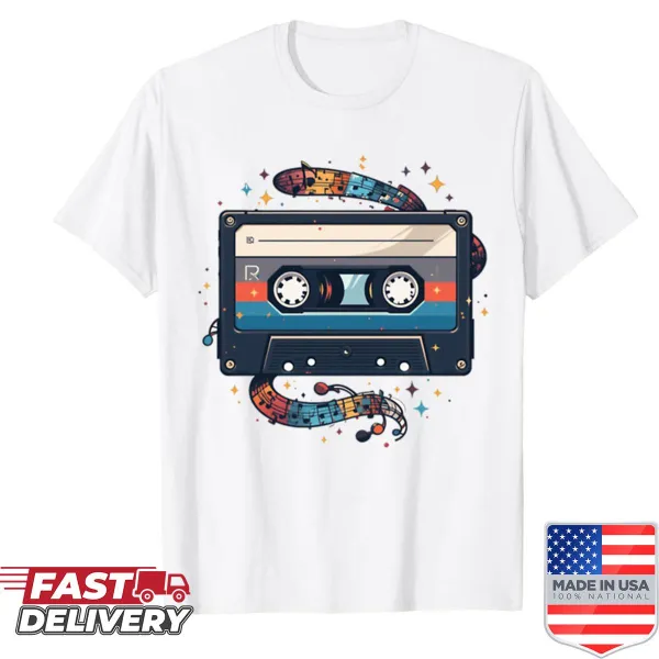 Retro T-shirt featuring a nostalgic cassette tape design