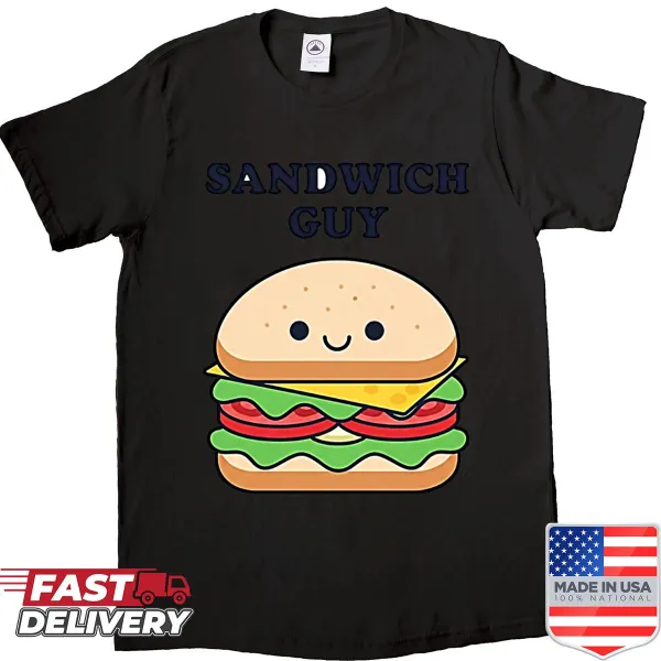 Minimalist meme shirt featuring a funny sandwich design