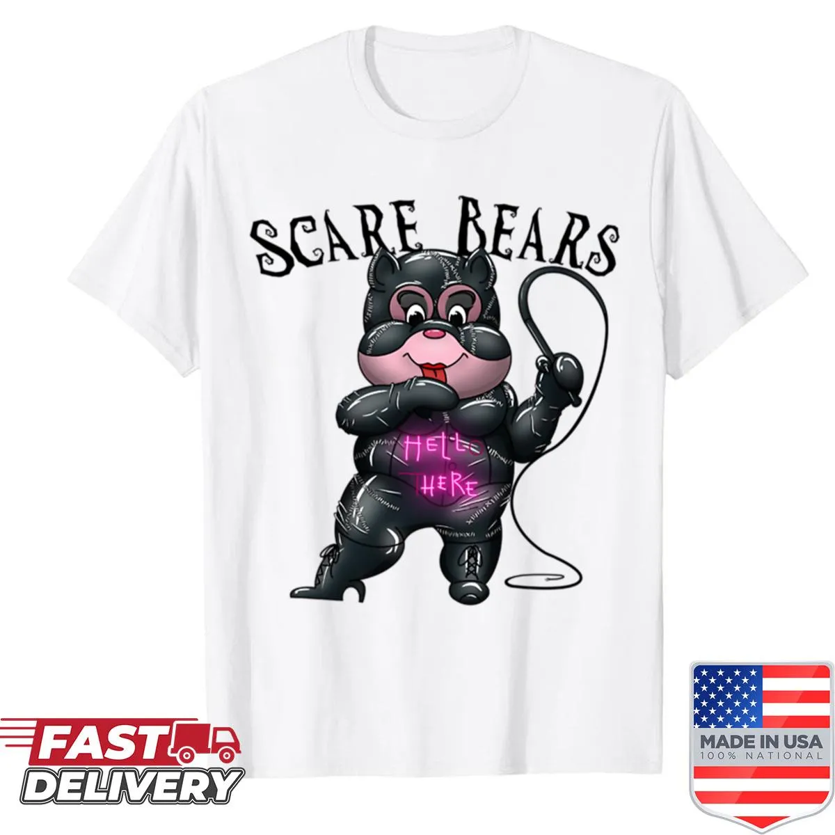 Gothic cat burglar graphic shirt featuring Scare Bears design.