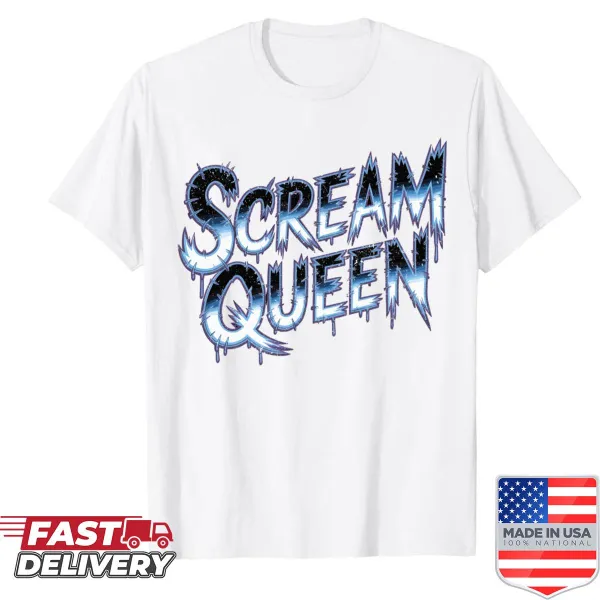 Bold typography design Scream Queen Halloween shirt