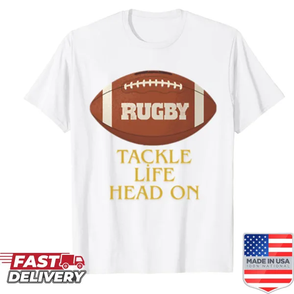 Funny rugby phrase graphic on a T-shirt