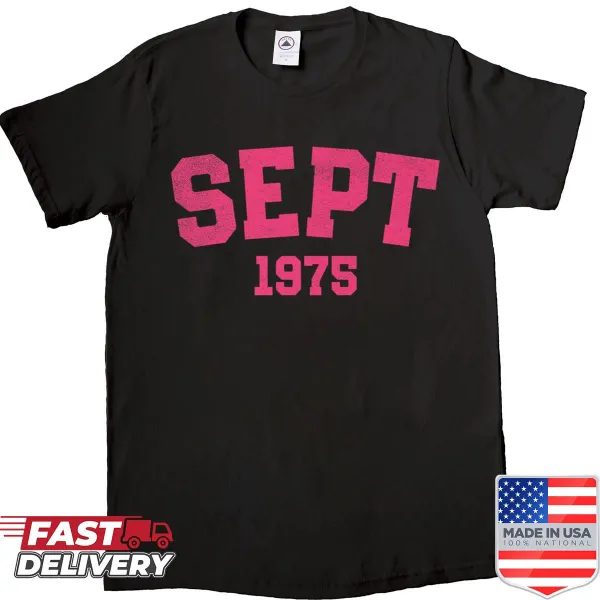 Vintage 1975 50th birthday shirt for September births